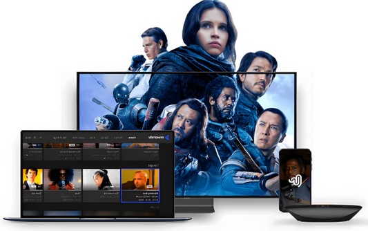 LayerSeven IPTV activation code screen displayed on Smart TV, smartphone, and Firestick with HD streaming content